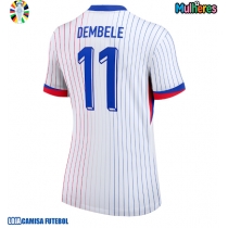 Camisa de Futebol França Ousmane Dembele #11 Equipamento Secundário Mulheres Europeu 2024 Manga Curta